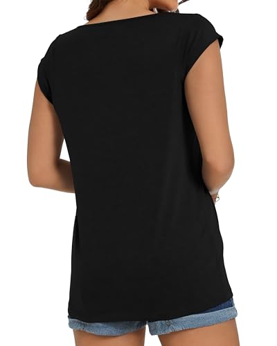 JOELLYUS Womens Summer Tops Casual Loose Cap Sleeve T Shirts Basic Dressy Tees Blouses3