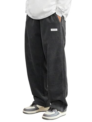 Image of ZAFUL Men's Corduroy Straight Leg Loose Fit Casual Pants