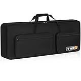 ITHWIU Padded 8mm Shockproof Slim61 Keys Keyboard Case Electric Piano Keyboard Gig Bag Well Protection with Adjustable Straps and 4-Pocket for Keyboard Accessaries, Black (Interior: 37.8”×13”×6”)