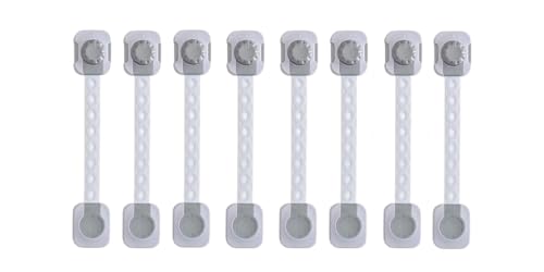 Goods4Life Baby Safety Cabinet Locks Pack of 8 Child Safety Latches for Cabinets and Drawers Strong Adhesive No Drill Baby Proofing Locks for Cupboard Fridge Closet Doors Toddler Safety