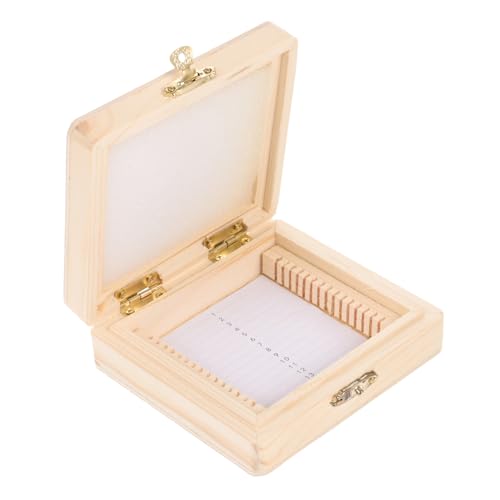 FIXOSHEE 木製生物切片収納ボックス 収納可能 顕微鏡用スライド保護ケース 研究室用ガラススライド整理ホルダー