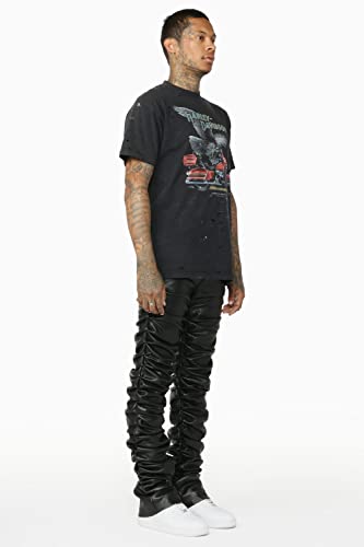 Men's Huck Faux Leather Stacked Jean4