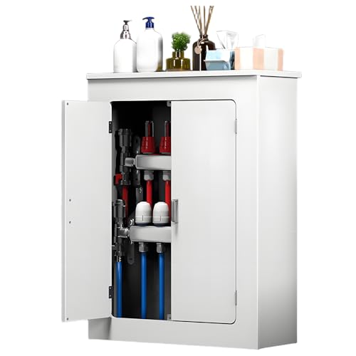 WPWSDWMX Cubierta para Radiador, Gabinete de PVC con Doble Puerta, Protección de Tres Lados para Ocultar Tuberías y Radiadores, Optimizando e Espacio(90 * 80 * 20cm)