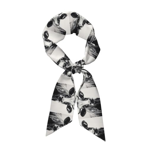 Cow In Black And White Print Women'S Fashion Scarf,Headbands Scarves Neck Scarf For Beach Bag Accessories