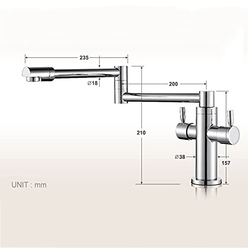Robinet de cuisine avec bras pivotant double articulation et extensible - 7