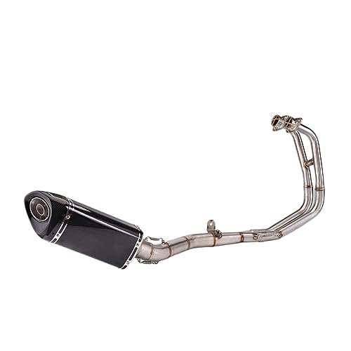 CORCI Tubo Escape Motocicleta para para YZF R25 para R3 para MT-03 2015-2018 Modificada Escape Completo Tubo Enlace Medio Delantero Silenciador Carbono 51mm Tubo Escape Silenciador