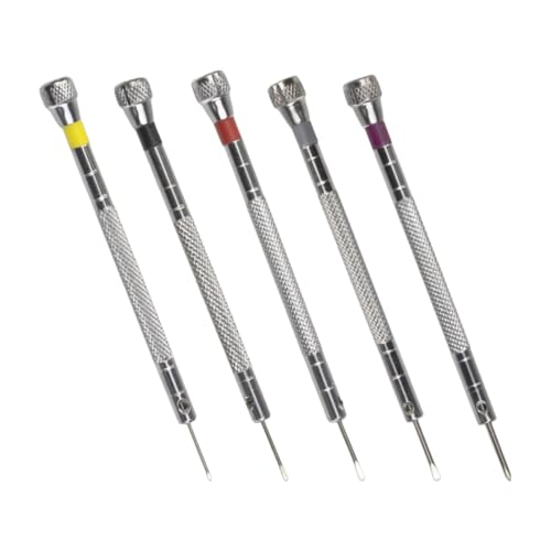 5 Pièces Kit Petit Tournevis Precision pour Horlogerie, Lunettes, Outil Reparation Bracelet Montre, Kit Outil Montre pour Remplacement Pile