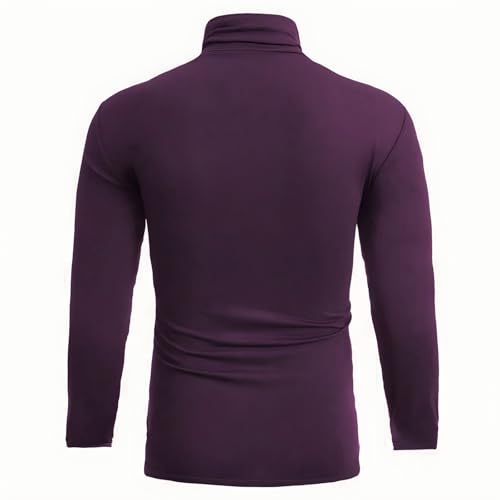 GAGELE Mens Casual Slim Fit Basic Shirt Knitted Lightweight Pullover Turtleneck Sweater2