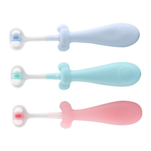 Mikinona 3 Piezas Cepillo De Para Cerda Pasta De Para Equipo Para Bebé Cosas De Chicle Pequeño Cepillos De Tres Pasta Juguetes Mini Tipe