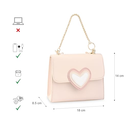 Image of Fastrack HeartPop Sling, Made with High-Quality Faux Leather, Versatile and Durable Design, Gold Metal Accents, Setachable Sling Strap