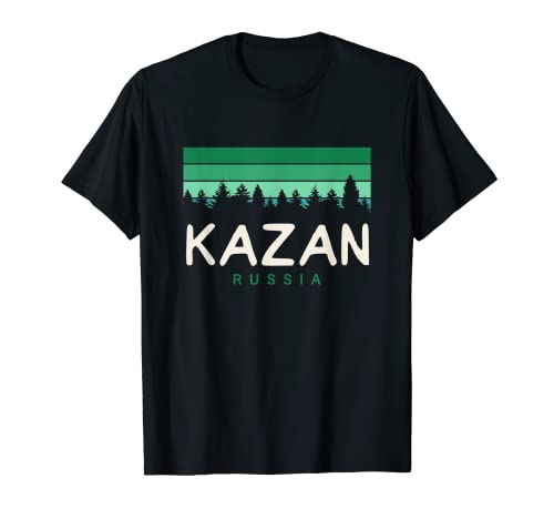 Kazan Rusia Retro Verde Vintage Souvenir Camiseta