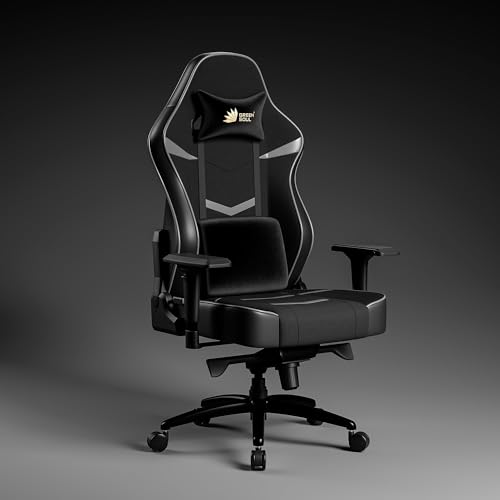 Image of Green Soul Monster Ultimate Series T | Multi-Functional Ergonomic Gaming & Office Chair | Premium Spandex & PU Leather Fabric | Adjustable Neck, Lumbar Pillow | 4D Adjustable Armrests (Black Grey)