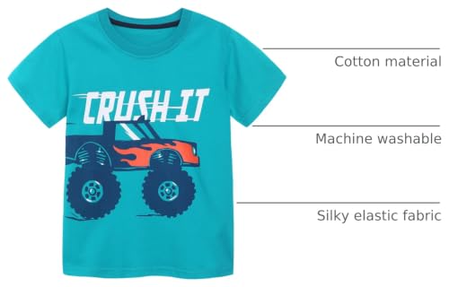 Image of Toddler Boys' Short Sleeve Tees Cotton Casual Graphic Crewneck Summer Top Clothes T-Shirts
