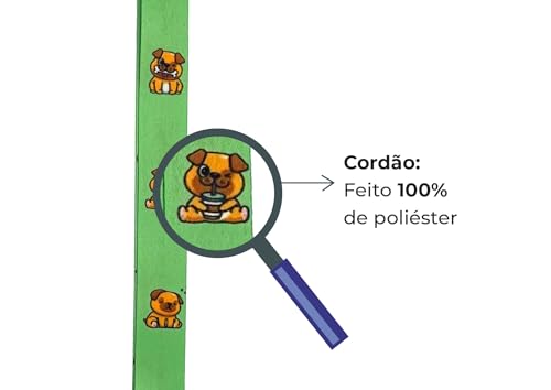 Cordão Estampado p/Crachá e Chaveiro com Engate Rápido (Puppy Pet)