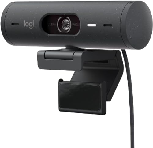 Brio 500 - Webcam Full HD con correzione automatica della luce, modalità mostra, doppio microfono con riduzione del rumore, grafite - Webcam