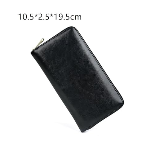 Long Retro Clutch Wallet Soft Leather Simple Wallet Mobile Phone Bag Wallet(Brown)2