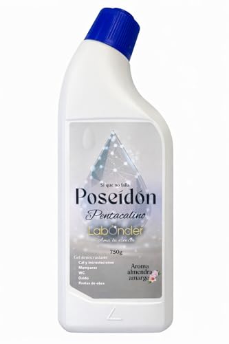 POSEIDON Pentacalino Gel Desincrustante Antical para WC y Sanitarios, Restos de Obra, Marcas de Quemado, Aroma Almendra, 750g