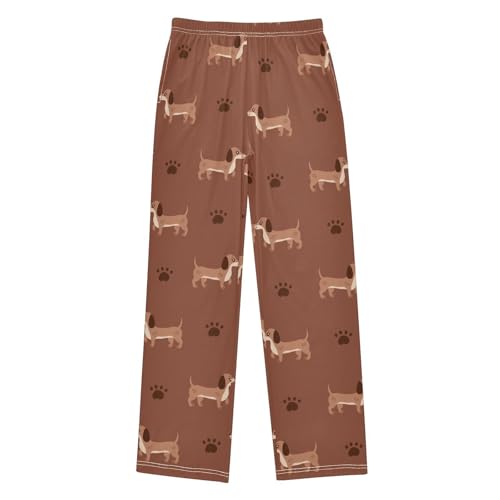 Boys' Pants Dachshund Dog Paw Print Long Bottoms Jogger Pants Elastic Waist Trousers with Pockets S-XL