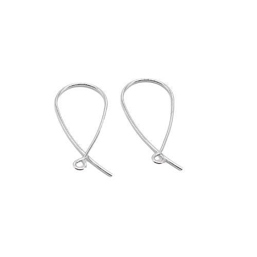 Fils d'oreille en argent sterling apprêts boucles d'oreilles rhodiés avec anneau ouvert