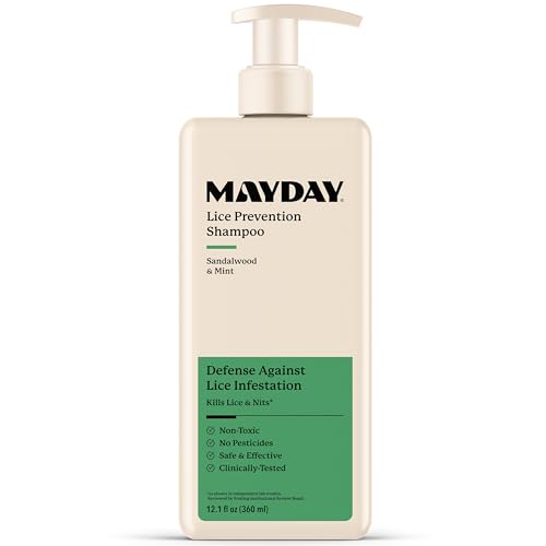 MAYDAY Lice Prevention Shampoo - Sandalwood & Mint - 12oz, Non-Toxic, Pesticide-Free, Scientifically Proven Defense Against Lice & Nits, Shampoo for Adults & Kids, Safe for All Hair Types