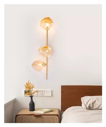 Lampe en verre ambre pour escalier d'entrée et couloir design LED