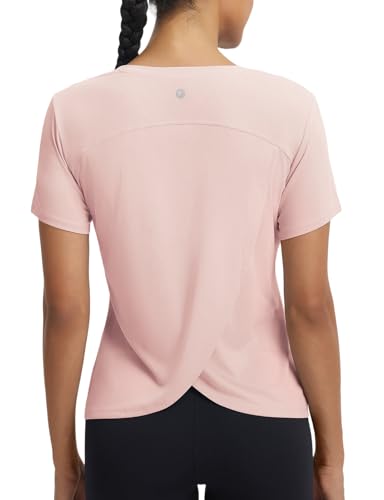 baleaf Women's Short Sleeve Workout Shirts Athletic Tops Sun Protection Breathable T-Shirts Quick Dry Gym Running Tennis