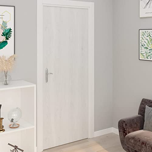 Láminas Autoadhesivas para Puertas con PVC, Efecto Madera Y Renovación De Muebles, Papel Adhesivo para Muebles, Vinilos para Muebles, Madera Blanca, 2 Piezas 210 x 90 cm