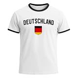 Deutschland T-Shirt Herren Retro Fußball Trikot mit Adler WM 2026 Fußballfans Tee Top Kurzarm Deutschland-Symbol T Shirt Deutsche Flagge Freizeitshirt Klassische Sommer Germany Tshirt (04 Weiß, XL)