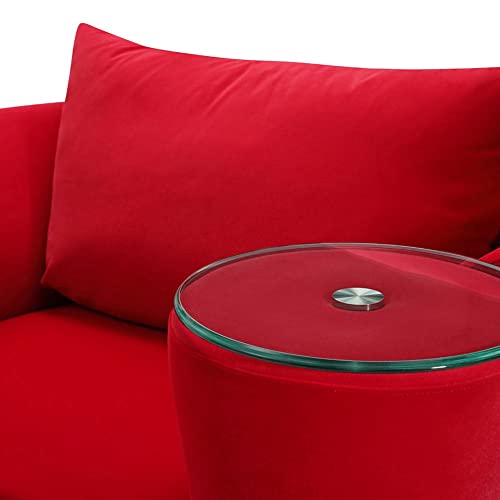 Zuri Furniture Cafe Modern Unique Accent Chair With Right Side Table - Red #TOP7