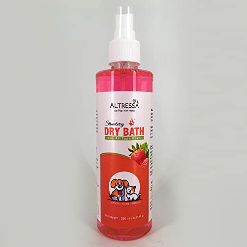 ALTRESSA Strawberry Dry Bath, No Rinse Waterless Pet Shampoo, Bathless Deodorizing, Cleaning and Odor Removal for a Shiny, Fresh Smelling Coat - Effective for Dogs, Puppies, and Cats - 250 ml (B09PLFXVSZ) Amazon Price History, Amazon Price Tracker