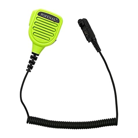POFENAL Water-Proof Radio Microphone, Remote Shoulder MIC with 3.5mm Jack, Walkie Talkie,Compatible with Motorola DMR Radio XPR3300 XPR3500 XPR3300e XPR3500e 3500 3300e 3500e (XPR 3300e Mic, Green) Cover