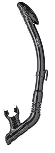 Full Dry Top Snorkel, For Scuba Diving, Snorkeling, And Swimming, Black, Silicone Mouth Piece And Elbow, Quick And Easy Purge Valve, The Optimum Dry Snorkel, For All Your Adventures And Activities.