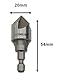CONQUER Tools 5 Flute Metal Countersink Drill Bit, 87 Degree for 1/4'' Hex Shank Fit 1/8