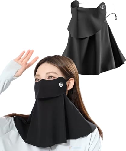 [NEIPIG] �t�F�C�X�J�o�[ UV�J�b�g �⊴�}�X�N �ڐG�⊴ UPF50+ �􂦂� ���R���߉� ���]�� �ނ� �ʋ� �_��� �j�����p �⊴ UV�΍�}�X�N (�u���b�N)