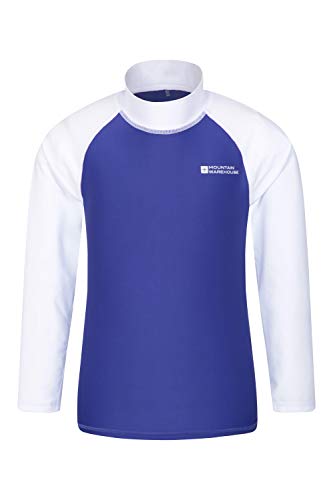 Preisvergleich Produktbild Mountain Warehouse Badeshirt für Kinder - Schwimmshirt mit UV-Schutz, Schnelltrocknendes Rash Guard Stretch, Langarmshirt für Kinder, Flache Nähte Weiß 7-8 Jahre