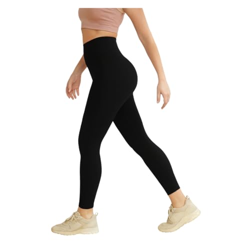 Suyamir Leggings Donna Vita Alta Made in Italy – Push Up Modellanti, Morbidi e Coprenti – Elasticizzati Traspiranti per Sport, Yoga, Fitness e Tempo Libero