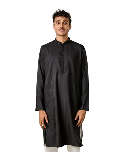 Kurta décolleté paillettes en art soie premium Manyavar