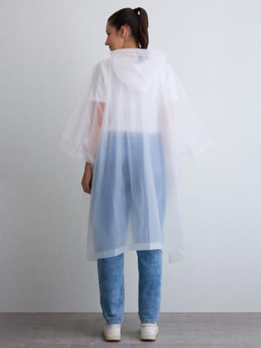 Image of Citizen Eco-Friendly EVA Poncho Raincoat for Men & Women, Lightweight Waterproof Coat with Hood, Adjustable Drawstring, Button Closure Outdoor Rainwear