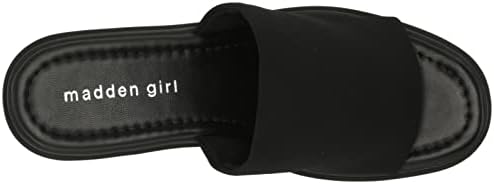 Madden Girl Women's Wesley Wedge Sandal, Black Fabric, 7 | Image 4