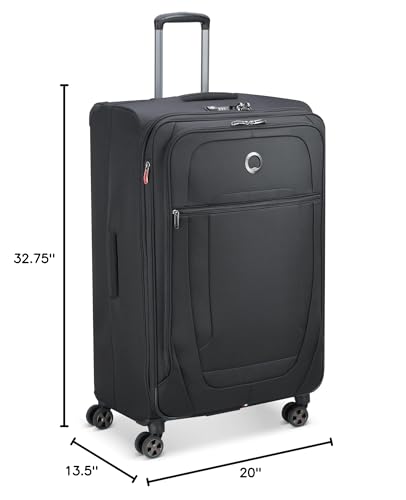 Image of DELSEY PARIS Helium DLX Softside Expandable Luggage with Spinner Wheels, Black, Checked-Large 29 Inch