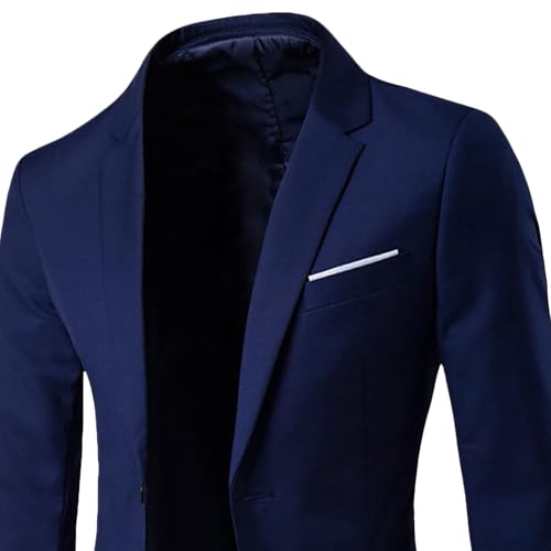 Mens Solid Color One Button Blazers Slim Fit Business Casual Suit Jacket Stylish Formal Daily Sport Coat2
