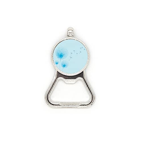 Décapsuleur de bouteille acier inoxydable pissenlit bleu finition mate - 2