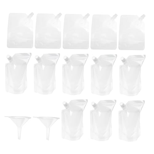 LEDMOMO 携帯用リキュールバッグ 軽量プラスチック製酒袋 各入り 漏斗付き 飲料用液体注ぎ口パウチ 豆乳 果汁 ビール対応 アウトドアやキャ