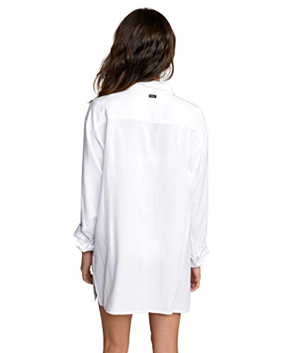 RVCA Women's Standard Coverup, Solstice Button UP/White, Large4