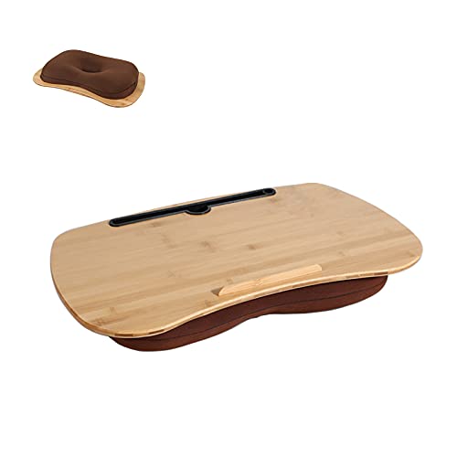 Featured Product SUMISKY Lap Desk-Portable Laptop Table with Bamboo Platform Phone Holder Pillow Cushion Anti-Slip Stopper on Bed & Sofa (Large)