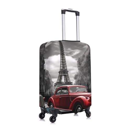 City Street Red Car Print Luggage Suitcase Covers Elastic Washable Luggage Protector Luggage Covers For Suitcase3