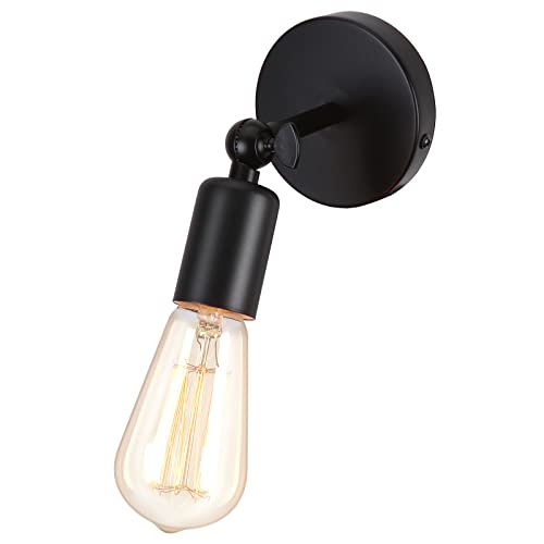 iDEGU Applique Murale Industrielle Vintage E27 Lampe Murale Abat-jour en Métal orientable à 180° Lampe de Mur Interieur pour Chambre Salle de Bains Couloir...
