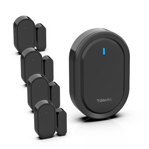 Détecteur sans Fil de Sonnette à Distance de 260 Pieds pour Portes et Fenêtres, 39 Sonneries, 1...