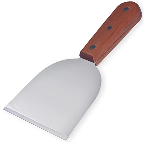 Stainless Steel Slant Grill Griddle Spatula Scraper Diner Flat Straight Blade (M)