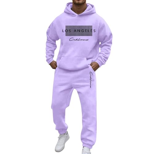 Ensemble de sport homme sweat à capuche poches pantalon en polaire 69/A